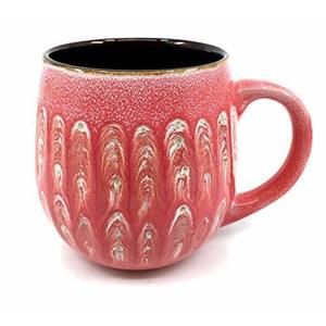 Ceramic Art Glazed Mug 18oz , Pink Color